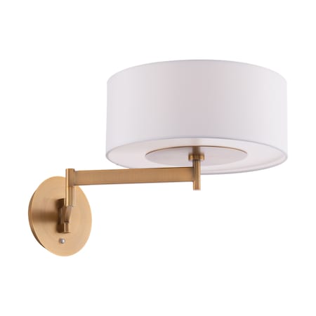DWELED Chelsea 23in LED Swing Arm Wall Light 3000K in Aged Brass BL-830